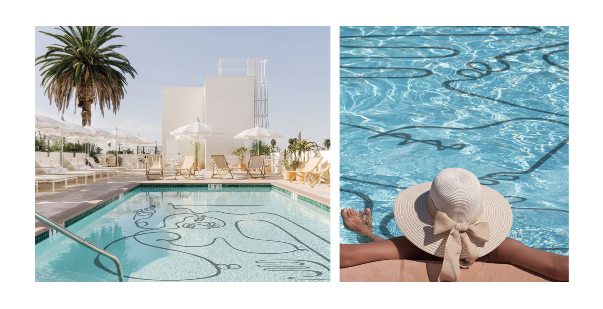 Custom pool design with original art by Lilo on Paper