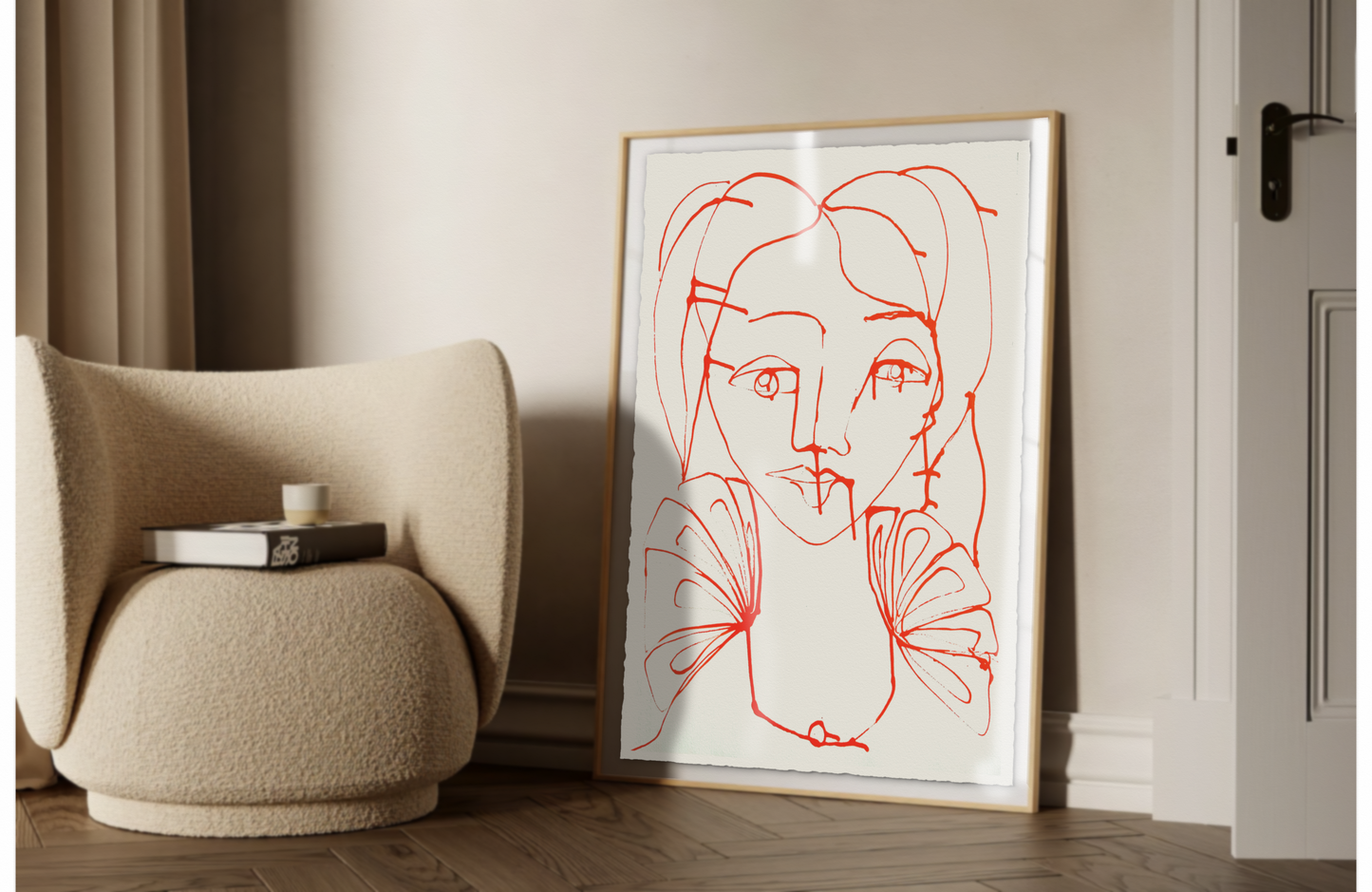 orginal artwork by lilo on. paper nobodys fool orange acrylic on arches paper