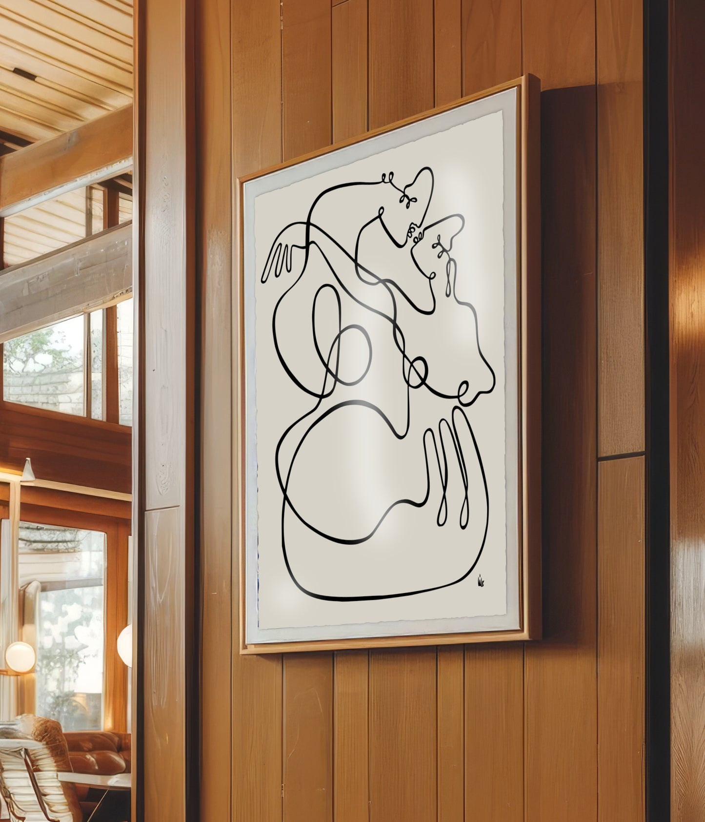 original artwork by lilo on paper - no limits - midcentury art - interior design art