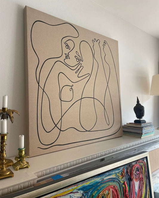 Making waves - original artwork by Lilo on Paper. Acrylic on raw Italian canvas. Available now.