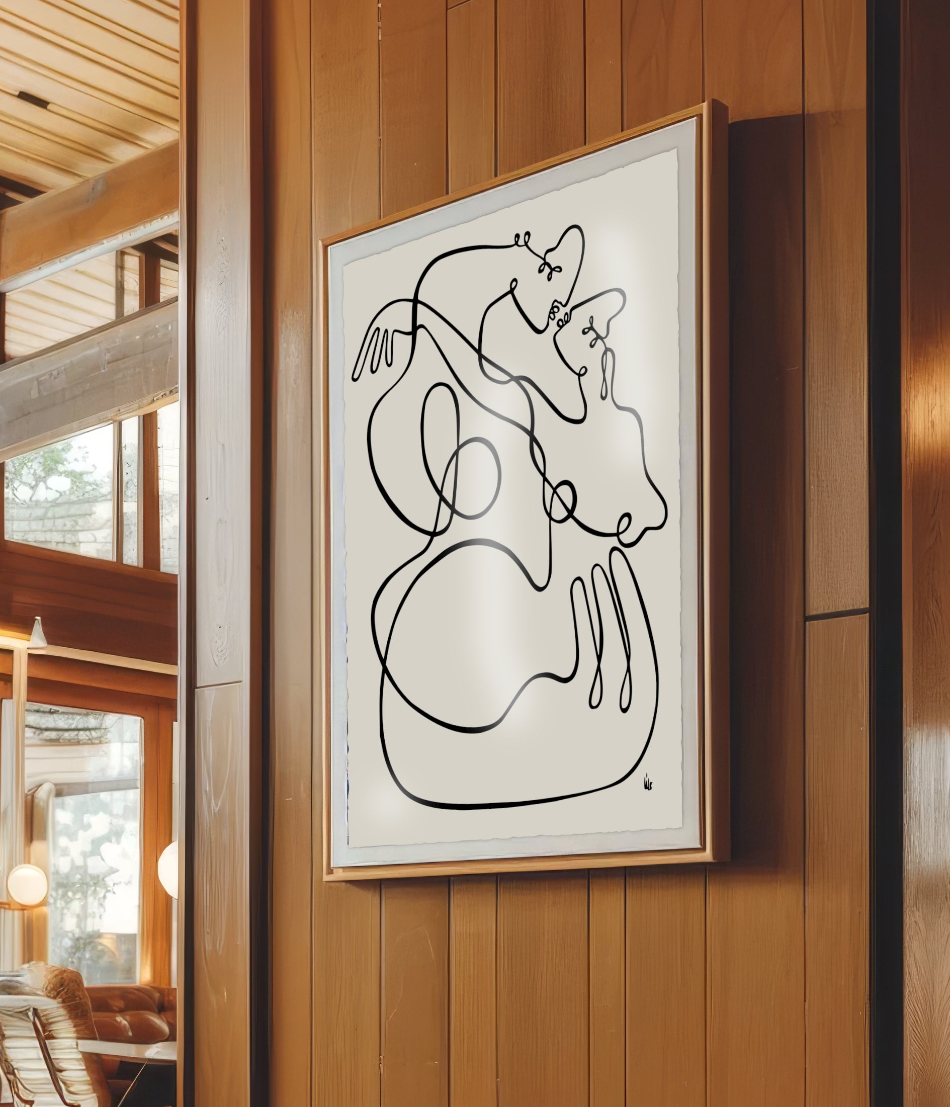 original artwork by lilo on paper - no limits - midcentury art - interior design art