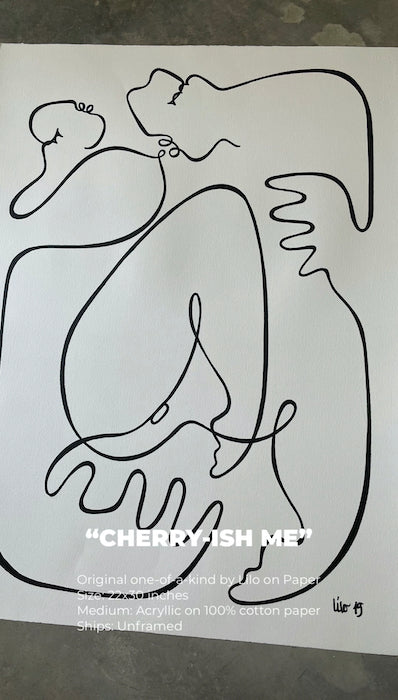 lilo on paper original art oneline drawing los angeles arts gallery
