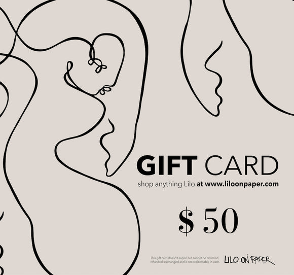 lilo on paper gift card art gift