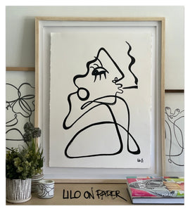 smoking hot lilo on paper original art